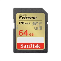 Click here for more details of the SanDisk Extreme 64GB SDXC UHS-1 Class 10 M