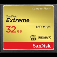 Click here for more details of the Sandisk 32GB Extreme Compact Flash Card