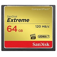 Click here for more details of the Sandisk 64GB Extreme Compact Flash Card