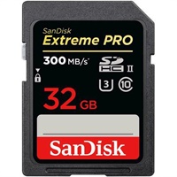 Click here for more details of the SanDisk Extreme Pro 32GB UHSII U3 Class 10