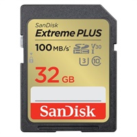 Click here for more details of the SanDisk 32GB Extreme PLUS Class 10 SDHC Me