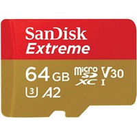Click here for more details of the SanDisk 64GB Extreme Plus MicroSD UHS I Ca