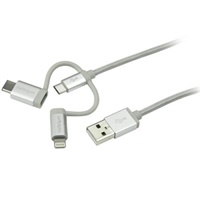 Click here for more details of the StarTech.com 1M 3 in 1 Lightening USB Cabl