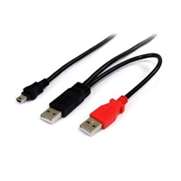 Click here for more details of the StarTech.com 6ft USB Y Cable for External