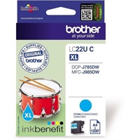 Click here for more details of the Brother Cyan Ink Cartridge 15ml - LC22UC