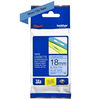 Click here for more details of the Brother Black On Blue Label Tape 18mm x 8m