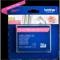 Click here for more details of the Brother White On Berry Pink Label Tape 12m