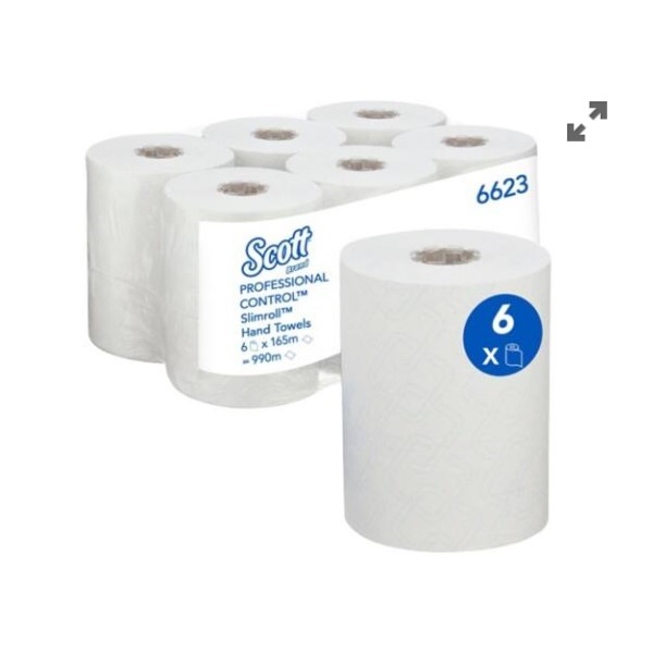 Click for a bigger picture.Scott Control Hand Towels white 6x165m