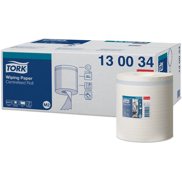 Click for a bigger picture.White Tork CENTERFEED Wiping Paper x6