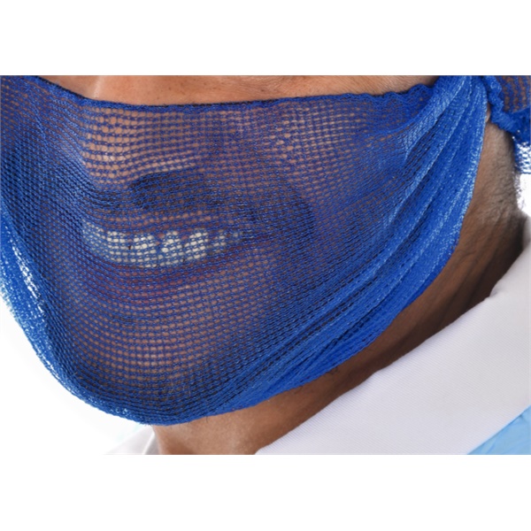 Click for a bigger picture.Blue Pleated BEARD MASK spun bonded  x1000