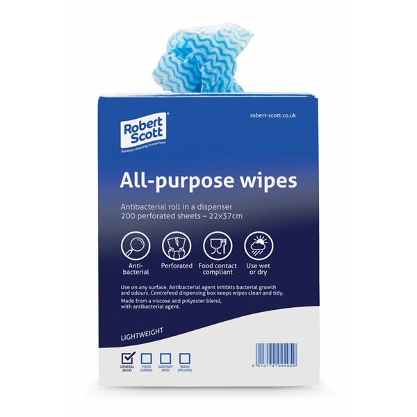 Click for a bigger picture.Blue ALL-PURPOSE WIPES  6 x 200