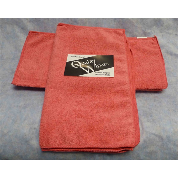 Click for a bigger picture.Red Professional MICROFIBRE Cloth  x10