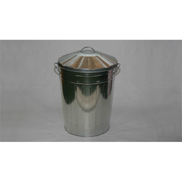 Click for a bigger picture.Galvanised GBM DUSTBIN + lid