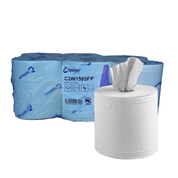 Click for a bigger picture.White OPTIMUM 2-ply  CENTREFEED Roll x6