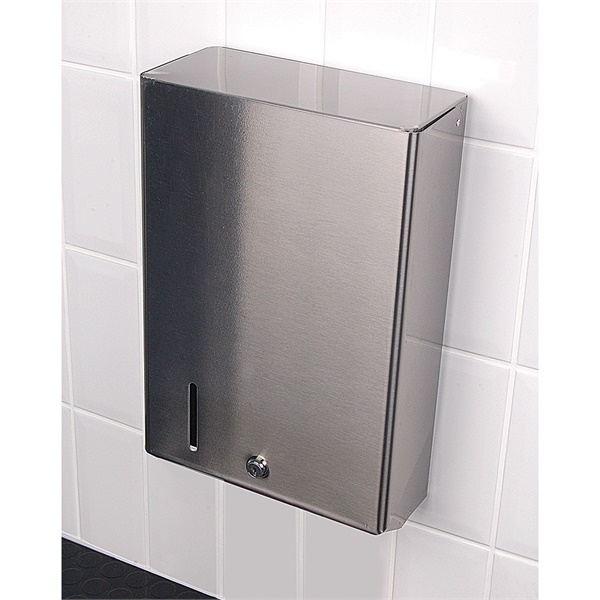 Click for a bigger picture.Satin Stainless C-Fold Towel DISPENSER