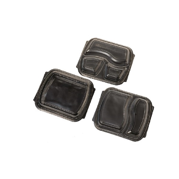 Click for a bigger picture.3 COMPARTMENT BLACK BASE MEAL BOX