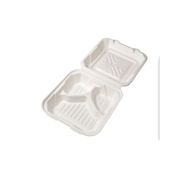 Click for a bigger picture.BMB 1 BAGASSE WHITE MEAL BOX 1 COMPARTMENT