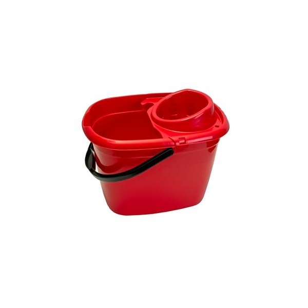 Click for a bigger picture.Red British 14lt MOP BUCKET