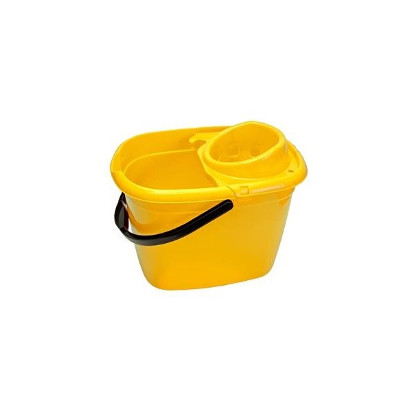 Click for a bigger picture.Yellow British 14lt MOP BUCKET