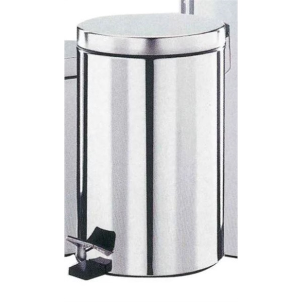 Click for a bigger picture.5lt Polished Stainless PEDAL BIN