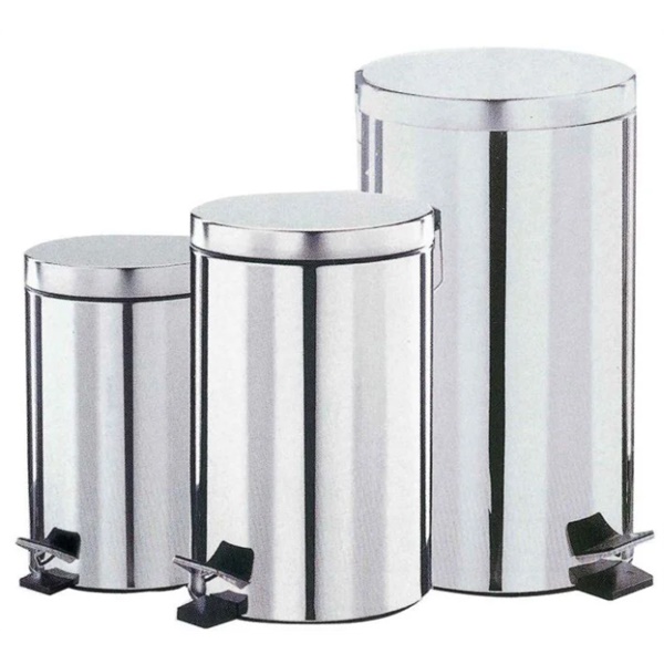 Click for a bigger picture.12lt Polished Stainless PEDAL BIN