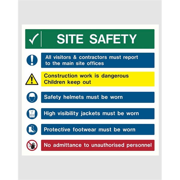 Click for a bigger picture.SIGN Site Safety 1200 x 900mm rigid
