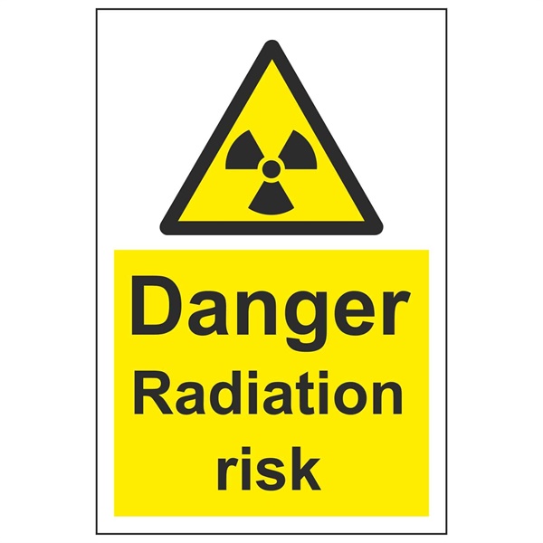 Click for a bigger picture.SIGN Radiation Risk 150x200mm Rigid