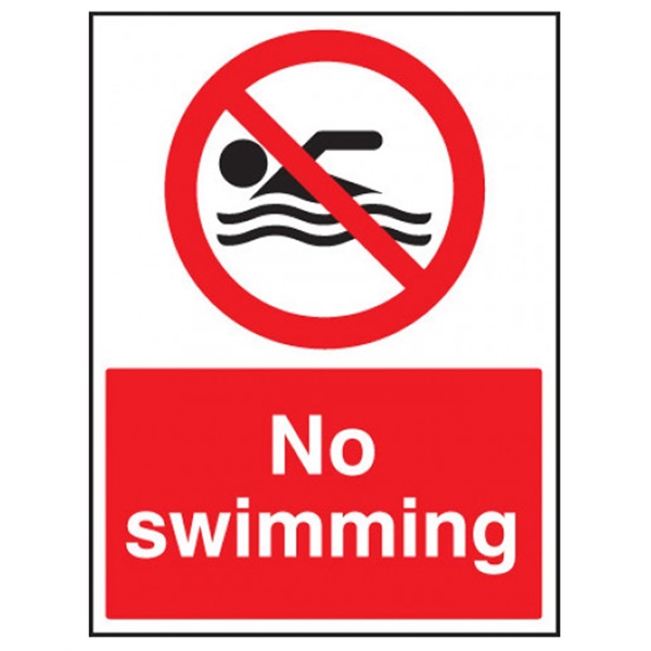 Click for a bigger picture.SIGN No Swimming 300x400mm Rigid