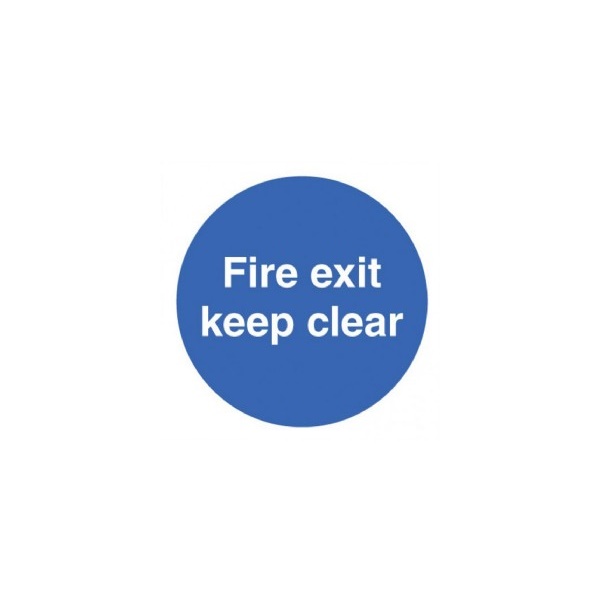 Click for a bigger picture.SIGN Fire Exit Keep Clear 80x80mm Vinyl