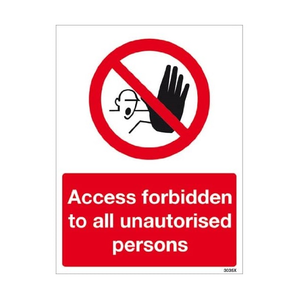 Click for a bigger picture.SIGN Access Forbidden 150x200mm Vinyl