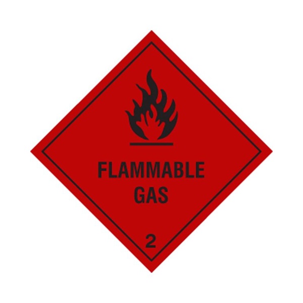 Click for a bigger picture.SIGN Flammable Gas 150x200mm Self Adhesive