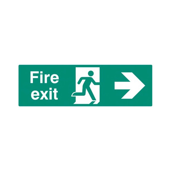Click for a bigger picture.SIGN Fire Exit right 300x100mm Vinyl
