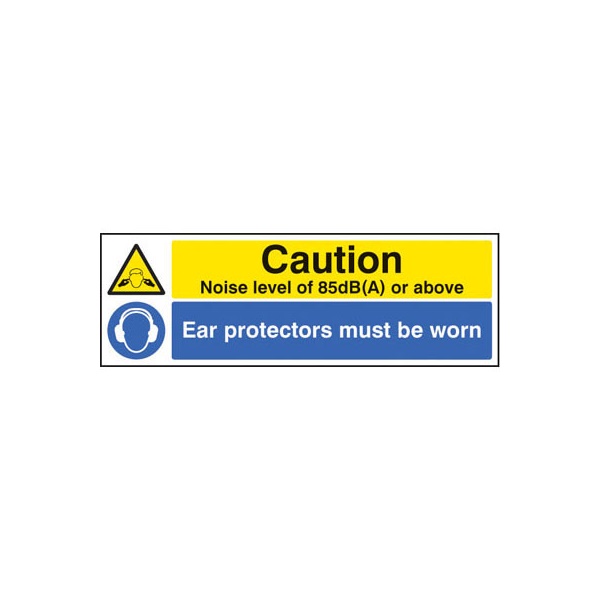Click for a bigger picture.SIGN Caution Noise 85dB 300x100mm SAV