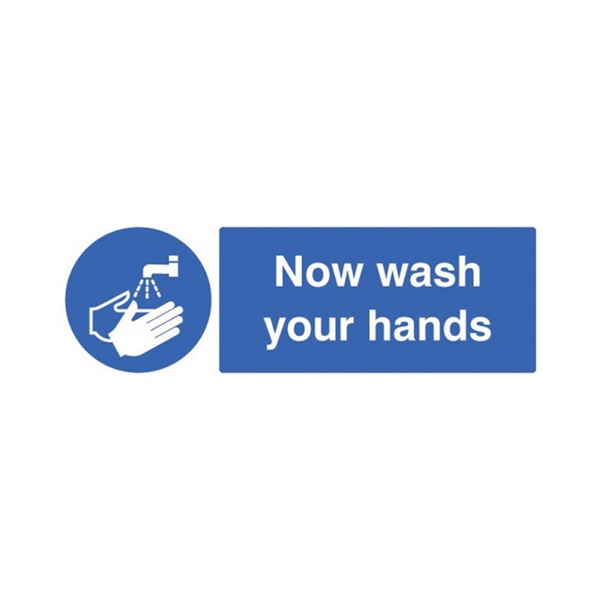 Click for a bigger picture.SIGN Now Wash Your Hands 300x100mm Vinyl