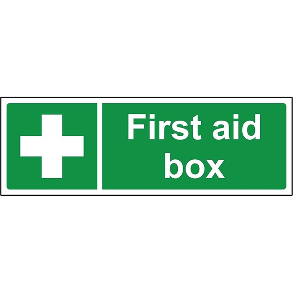 Click for a bigger picture.SIGN First Aid Box 300x100mm Vinyl