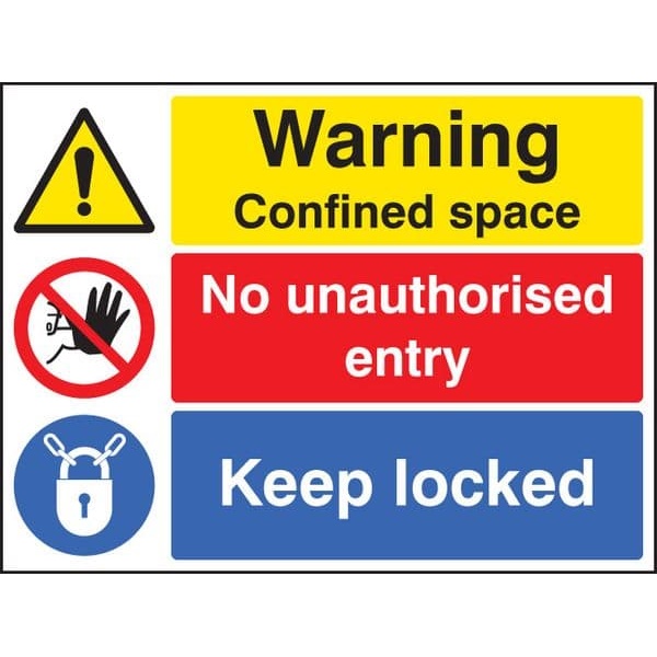 Click for a bigger picture.SIGN Confined Spac 300x250mm Self Adhesive