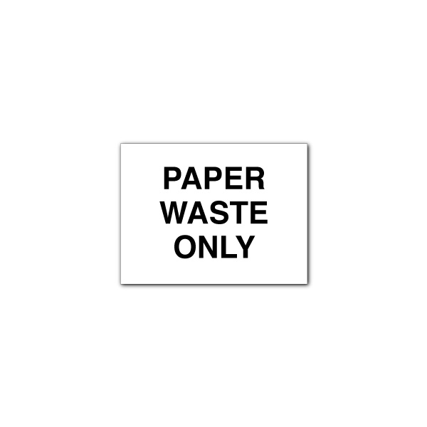 Click for a bigger picture.SIGN Paper Waste 300x250mm Self Adhesive