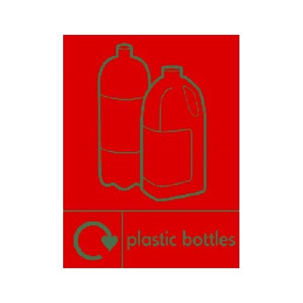 Click for a bigger picture.SIGN Plastic Bottles 300x250mm S.Adhesive