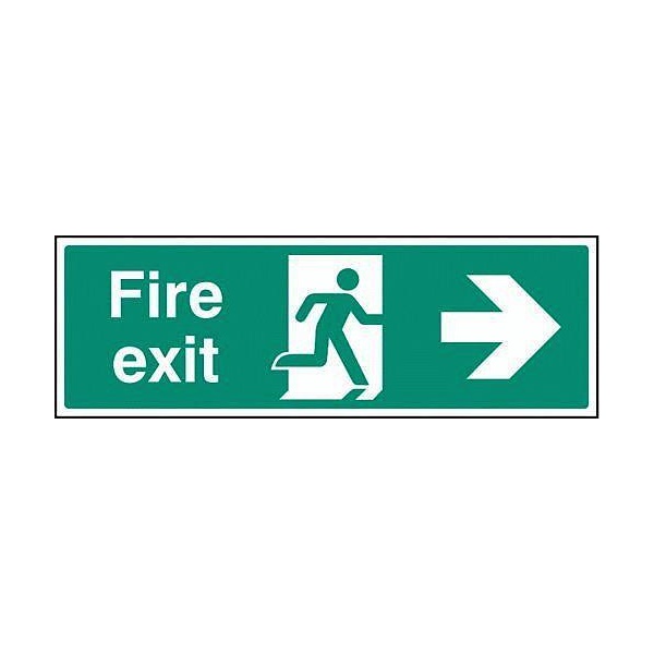 Click for a bigger picture.SIGN Fire Exit (right) 300x100mm
