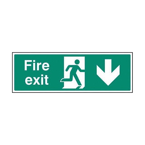 Click for a bigger picture.SIGN Fire Exit (down) 300x100mm