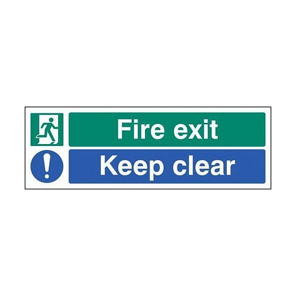 Click for a bigger picture.SIGN Fire Exit/Keep Clear Photoluminescent