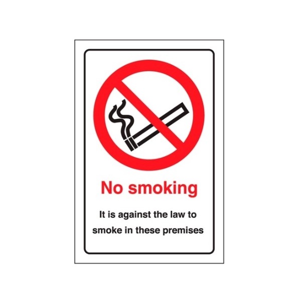 Click for a bigger picture.SIGN No Smoking (law) 200x300mm