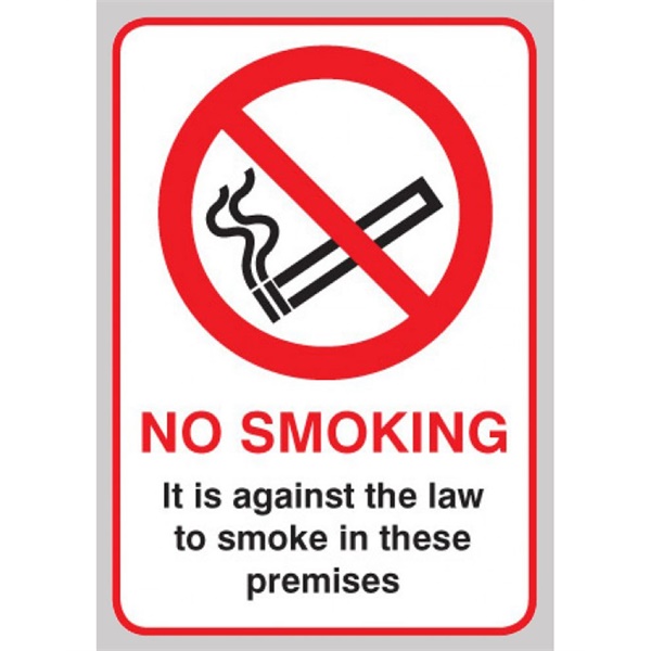 Click for a bigger picture.SIGN No Smoking (law) 150x200mm