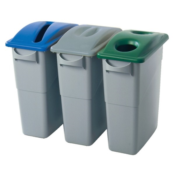 Click for a bigger picture.Grey SLIM JIM waste container 60lt