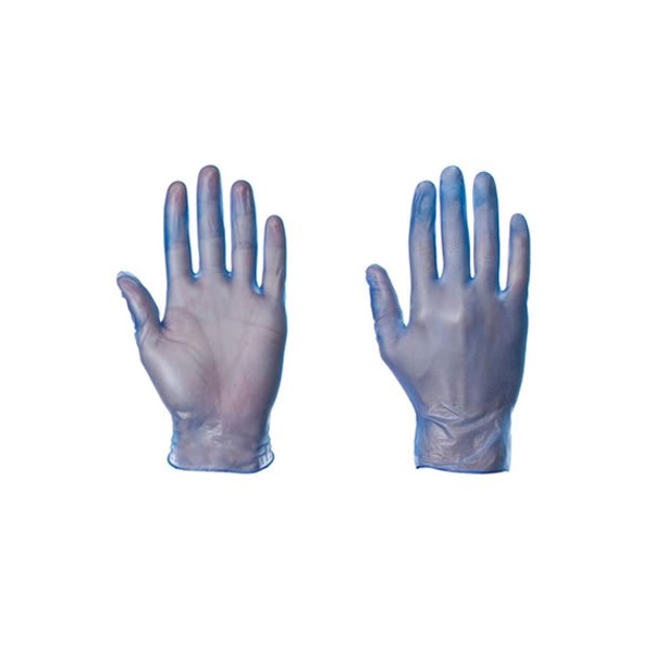 Click for a bigger picture.Blue Powdered VINYL Glove Large  x100