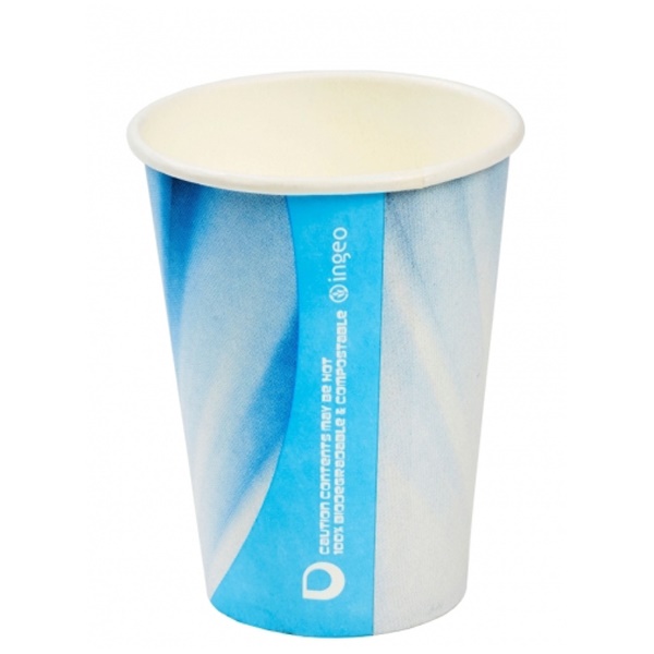 Click for a bigger picture.7oz Prism blue/white Paper VENDING CUP
