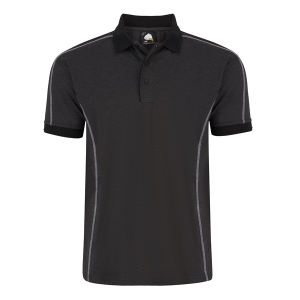 Click for a bigger picture.Charcoal/Black Crane Contrast PoloShirt -S