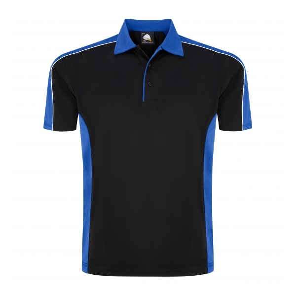 Click for a bigger picture.Black/Royal Avocet POLO SHIRT large
