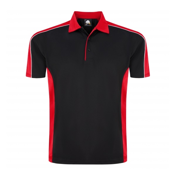 Click for a bigger picture.Black/Red Avocet POLO SHIRT small