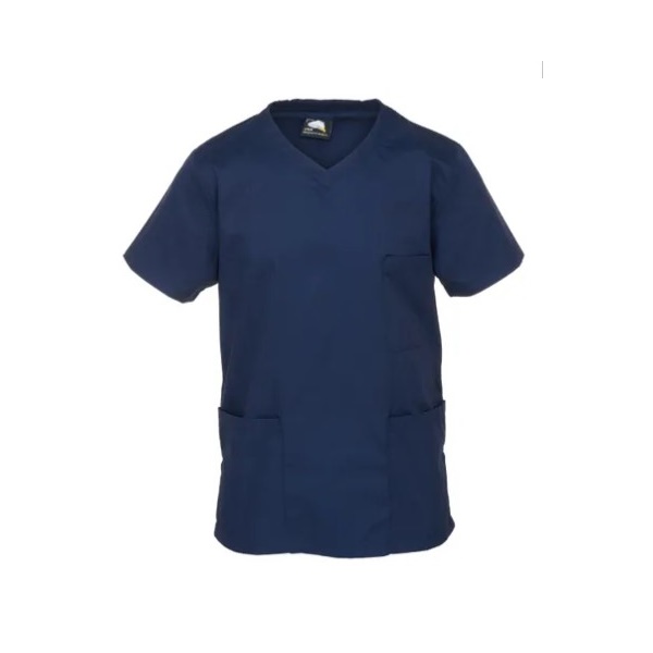 Click for a bigger picture.Navy Scrub Top- large